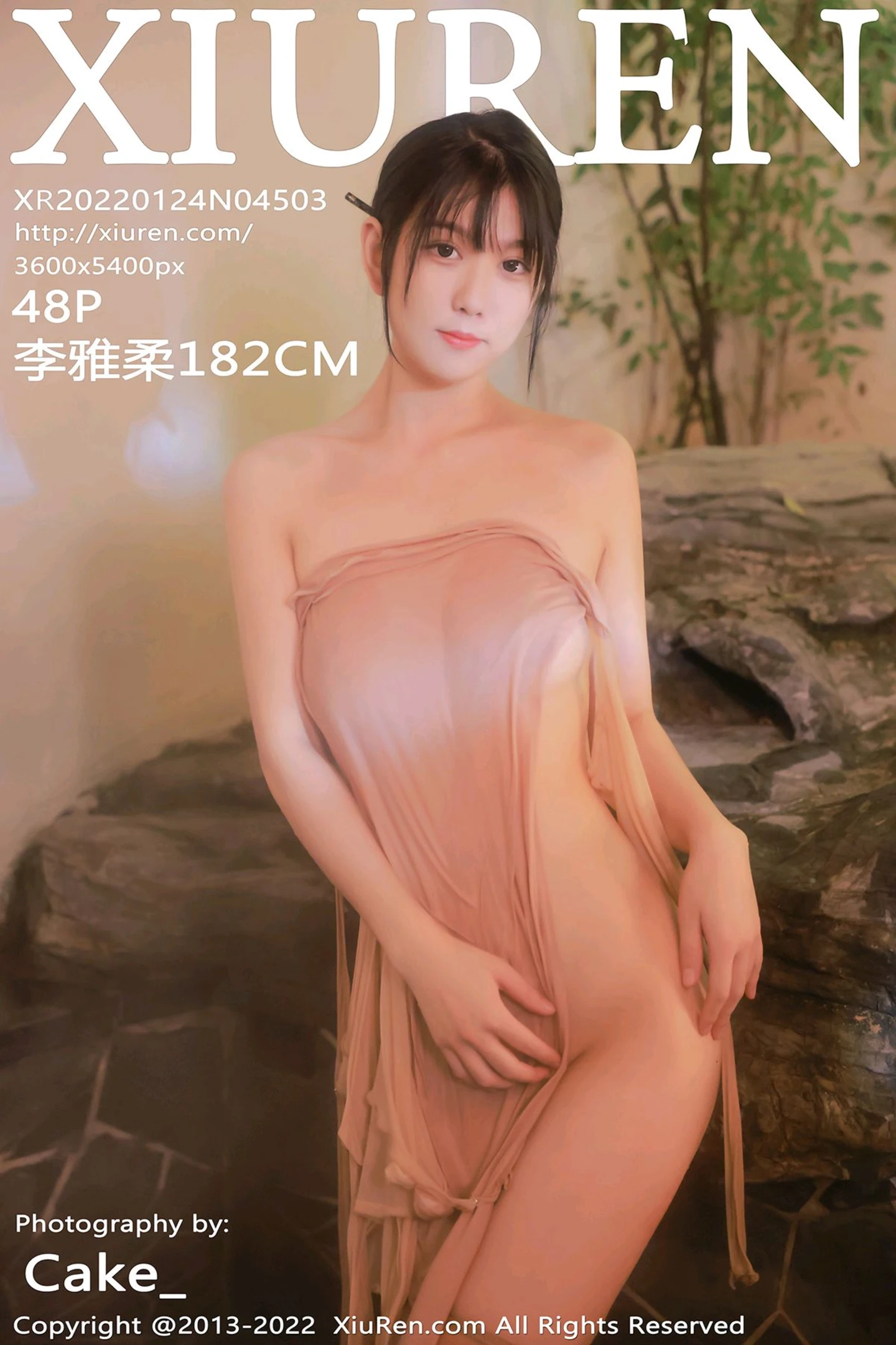 [XiuRen秀人网]VOL.4503 模特李雅柔182CM温泉主题粉色薄透服饰配无内肉丝湿身诱惑写真48P-秀人网官方网站